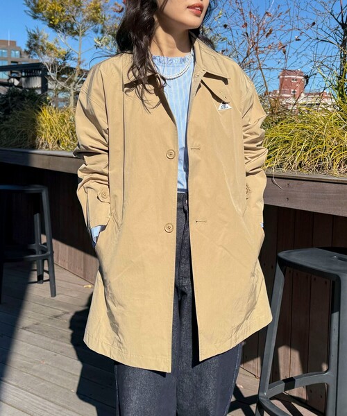 GEVACO（ゲバコ）の「【GEVACO/ゲバコ】ステンカラーミドル丈コート（ステンカラーコート・レディース・ネイビー/ミント/ベージュ・38）」の15枚目の写真