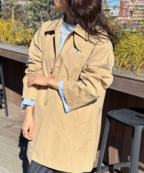 GEVACO（ゲバコ）の「【GEVACO/ゲバコ】ステンカラーミドル丈コート（ステンカラーコート・レディース・ネイビー/ミント/ベージュ・38）」の16枚目の写真