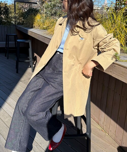 GEVACO（ゲバコ）の「【GEVACO/ゲバコ】ステンカラーミドル丈コート（ステンカラーコート・レディース・ネイビー/ミント/ベージュ・38）」の17枚目の写真