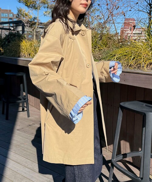 GEVACO（ゲバコ）の「【GEVACO/ゲバコ】ステンカラーミドル丈コート（ステンカラーコート・レディース・ネイビー/ミント/ベージュ・38）」の18枚目の写真