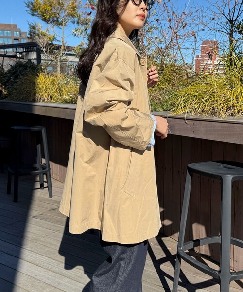 GEVACO（ゲバコ）の「【GEVACO/ゲバコ】ステンカラーミドル丈コート（ステンカラーコート・レディース・ネイビー/ミント/ベージュ・38）」の19枚目の写真