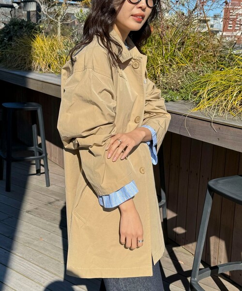 GEVACO（ゲバコ）の「【GEVACO/ゲバコ】ステンカラーミドル丈コート（ステンカラーコート・レディース・ネイビー/ミント/ベージュ・38）」の20枚目の写真