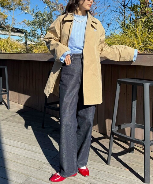 GEVACO（ゲバコ）の「【GEVACO/ゲバコ】ステンカラーミドル丈コート（ステンカラーコート・レディース・ネイビー/ミント/ベージュ・38）」の22枚目の写真