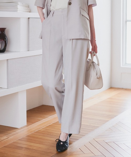 ROPE' PICNIC（ロペピクニック）の「【吸水速乾・防シワ】エフォートレスリラックススティックパンツ/通勤・セットアップ対応（その他パンツ・レディース・ベージュ/チャコールグレー/ライトグレー・40/38/36）」の3枚目の写真