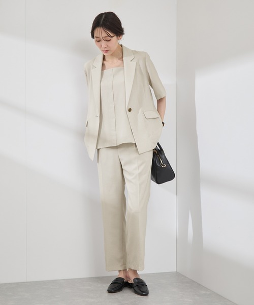 ROPE' PICNIC（ロペピクニック）の「【吸水速乾・防シワ】エフォートレスリラックススティックパンツ/通勤・セットアップ対応（その他パンツ・レディース・ベージュ/チャコールグレー/ライトグレー・40/38/36）」の19枚目の写真