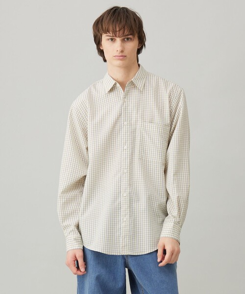 UNFILO(アンフィーロ)の「コットンライク レギュラーカラー シャツ(シャツ/ブラウス・メンズ・ブルー系1/ベージュ系3・SMALL/MEDIUM/LARGE/X-LARGE)」の2枚目の写真