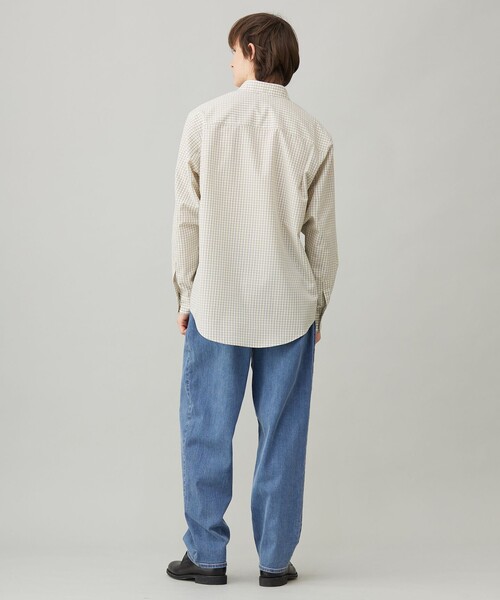 美品♪イエナ レギュラーカラー オックスシャツ コットン 長袖 ゆったり ブルー セール】コットンライク レギュラーカラー シャツ（シャツ
