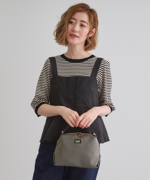 Lee（リー）の「【Lee別注】ダブルハンドル2WAYショルダー（ショルダーバッグ・レディース・レオパード/シルバー系その他5/ダークグレー/ブラック・00）」の5枚目の写真