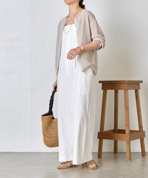 Jena espace merveilleux（ジェナ　エスパスメルヴェイユ）の「【昨年即完売アイテムが今年も登場】コットンストレッチサロペ（ワンピース・レディース・ブラック/オフホワイト・FREE）」の5枚目の写真