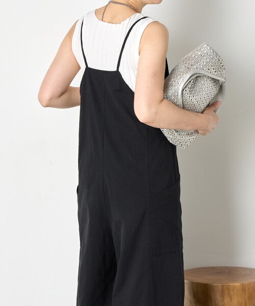 Jena espace merveilleux（ジェナ　エスパスメルヴェイユ）の「【昨年即完売アイテムが今年も登場】コットンストレッチサロペ（ワンピース・レディース・ブラック/オフホワイト・FREE）」の19枚目の写真