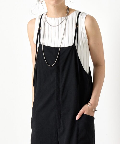 Jena espace merveilleux（ジェナ　エスパスメルヴェイユ）の「【昨年即完売アイテムが今年も登場】コットンストレッチサロペ（ワンピース・レディース・ブラック/オフホワイト・FREE）」の20枚目の写真