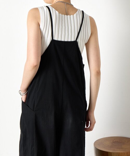 Jena espace merveilleux（ジェナ　エスパスメルヴェイユ）の「【昨年即完売アイテムが今年も登場】コットンストレッチサロペ（ワンピース・レディース・ブラック/オフホワイト・FREE）」の21枚目の写真