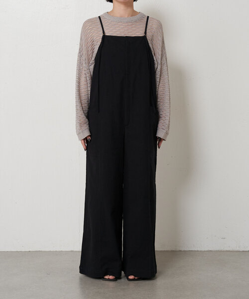 Jena espace merveilleux（ジェナ　エスパスメルヴェイユ）の「【昨年即完売アイテムが今年も登場】コットンストレッチサロペ（ワンピース・レディース・ブラック/オフホワイト・FREE）」の22枚目の写真