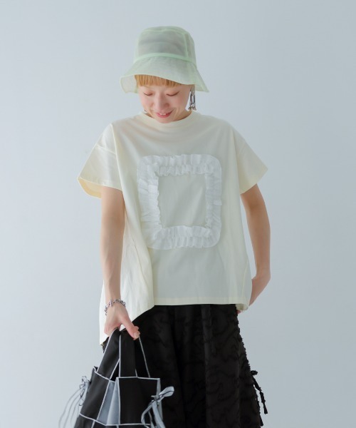 新品未使用タグ付きミュベールフリルTシャツオーガンジー定価26000黒 楽天市場】【期間限定：3,520円→1,990円！】 ギャザー トップス