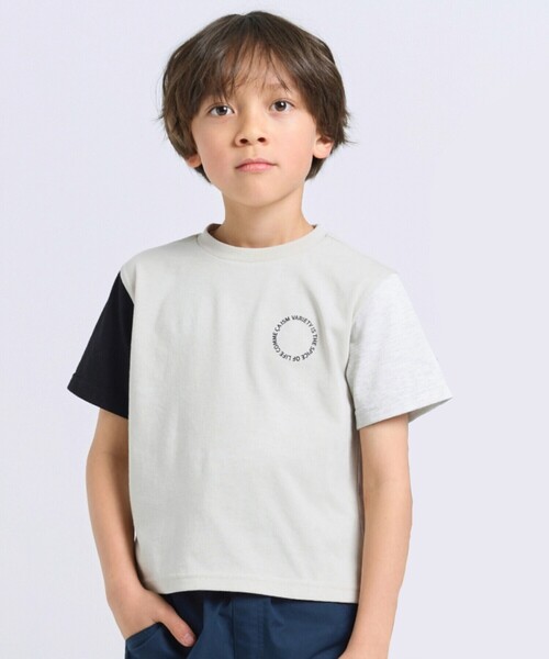 COMME CA ISM(コムサイズム)の「サークルプリント 半袖Tシャツ(Tシャツ/カットソー・キッズ・サックスブルー/ホワイト/ブラック/グレイッシュベージュ・120cm/110cm/130cm/100cm/150cm/140cm)」の5枚目の写真