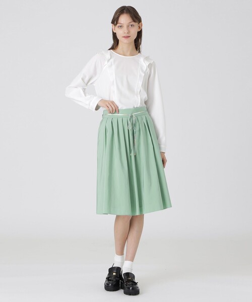 BLUE LABEL CRESTBRIDGE（ブルーレーベルクレストブリッジ）の「デュアルライトウェザースカート（スカート・レディース・ホワイト/ダークネイビー/グリーン/ベージュ・36/38）」の10枚目の写真