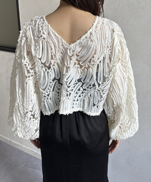 Thevon（ゼボン）の「コードレース袖ボリュームブラウス（シャツ/ブラウス・レディース・オフホワイト/アイボリー/ブラック・FREE）」の18枚目の写真