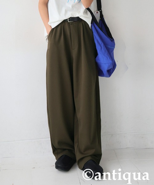 antiqua(アンティカ)の「ポンチタックパンツ(その他パンツ・レディース・グレー系その他/ブラウン系その他/ブラック/杢グレー/オートミール・MEDIUM/LARGE)」の4枚目の写真