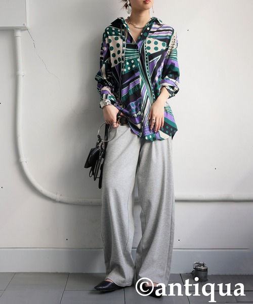 antiqua(アンティカ)の「ポンチタックパンツ(その他パンツ・レディース・グレー系その他/ブラウン系その他/ブラック/杢グレー/オートミール・MEDIUM/LARGE)」の17枚目の写真