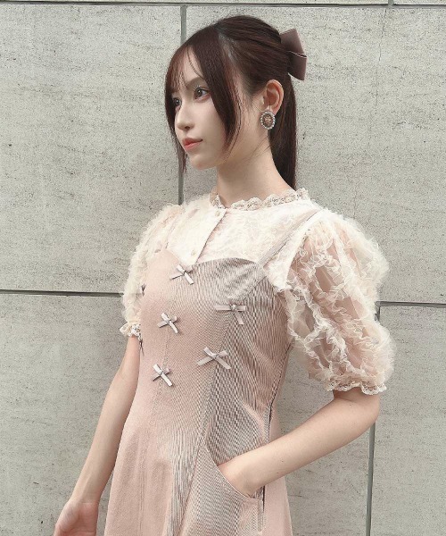 F i.n.t（フィント）の「チュールフリルチェックブラウス/ fint　フィント（シャツ/ブラウス・レディース・ピンクベージュ/ホワイト・FREE）」の9枚目の写真