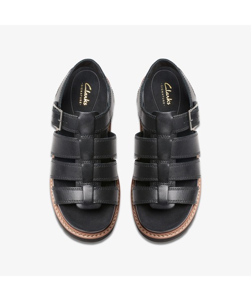 CLARKS フィッシャーマン サンダル ブラック レザー スニーカー Amazon | Clarks メンズ Brixby Cove フィッシャーマンサンダル