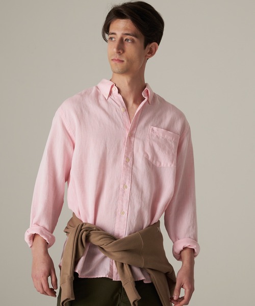 Eddie Bauer（エディーバウアー）の「コットンリネン 長袖シャツ（シャツ/ブラウス・メンズ・ホワイト/ブルー/グリーン/ピンク・L/M/S/XXL/XL）」の4枚目の写真