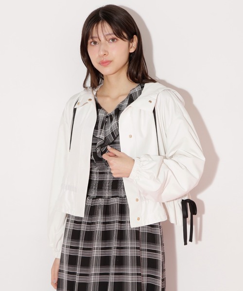 JILL by JILL STUART（ジルバイジルスチュアート）の「◇配色リボンペプラムジャケット（その他アウター・レディース・ホワイト系その他/ベージュ・FREE）」の6枚目の写真