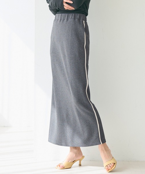 coca（coca）（コカ）の「エンボスラインスカート（スカート・レディース・グレー/ブラック・M/L/S）」の2枚目の写真