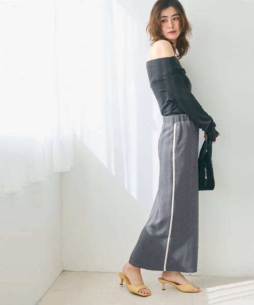 coca（coca）（コカ）の「エンボスラインスカート（スカート・レディース・グレー/ブラック・M/L/S）」の7枚目の写真