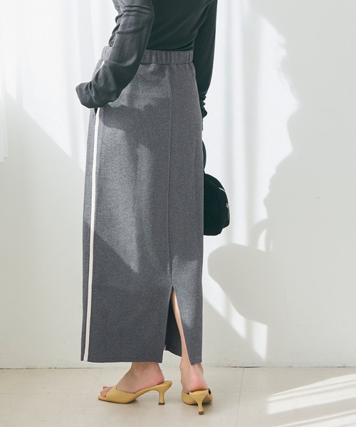 coca（coca）（コカ）の「エンボスラインスカート（スカート・レディース・グレー/ブラック・M/L/S）」の8枚目の写真