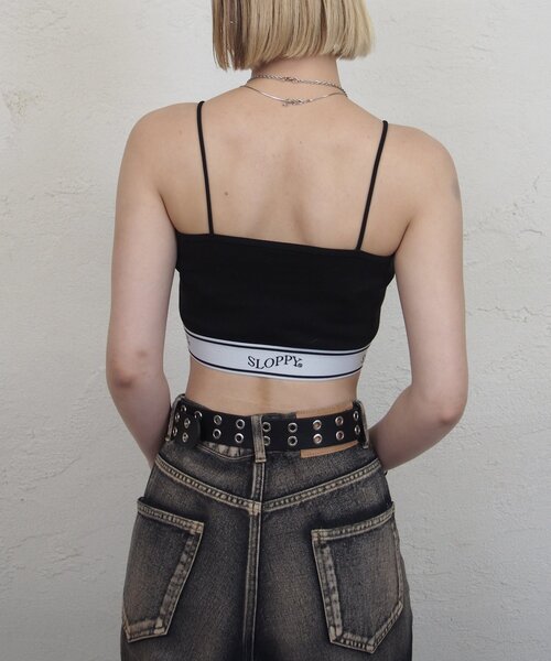 WHO'S WHO gallery（フーズフーギャラリー）の「【SLOPPY/スロッピー】ラインゴムキャミ（キャミソール・レディース・ブラック/ホワイト/グレー・FREE）」の9枚目の写真