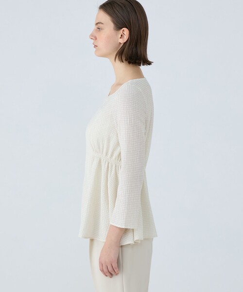 BALLSEY(ボールジィ)の「モザイクジャージー ウエストギャザープルオーバー(Tシャツ/カットソー・レディース・ホワイト/ダークグレー・S)」の5枚目の写真