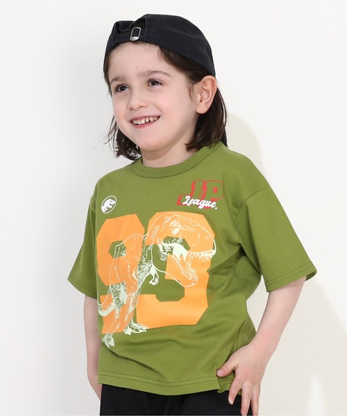 BABYDOLL(ベビードール)の「ジュラシックパーク 蓄光ユニフォームTシャツ 0376K(Tシャツ/カットソー・キッズ・モスグリーン・90cm/100cm/110cm/120cm/130cm)」の1枚目の写真
