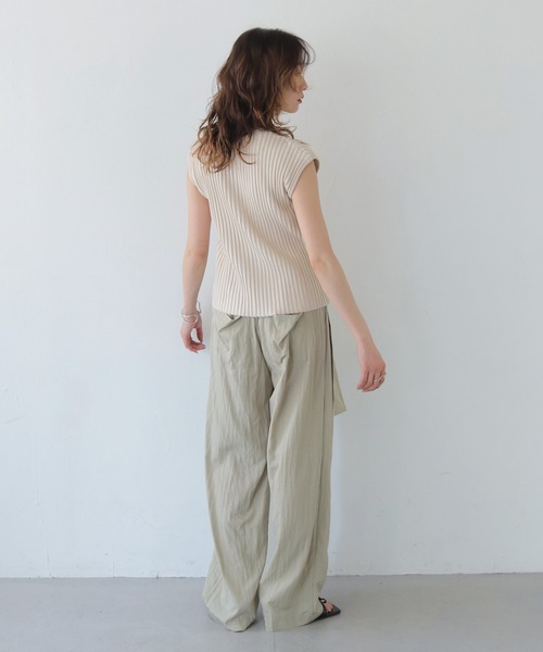 CLEIO（クレイオ）の「【CLEIO】二重臼フレンチスリーブサマーニット DOUBLE MILL FRENCH SLEEVE KNIT/986-13605（Tシャツ/カットソー・レディース・ライトグリーン/アイボリー/サックスブルー/テラコッタ・FREE）」の6枚目の写真