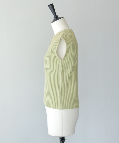 CLEIO（クレイオ）の「【CLEIO】二重臼フレンチスリーブサマーニット DOUBLE MILL FRENCH SLEEVE KNIT/986-13605（Tシャツ/カットソー・レディース・ライトグリーン/アイボリー/サックスブルー/テラコッタ・FREE）」の15枚目の写真