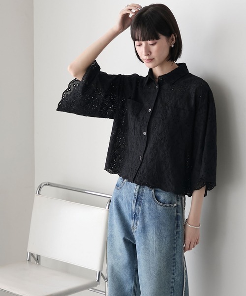 forksy.】スカラップレースシャツブラウス forksy.│MONO-MART