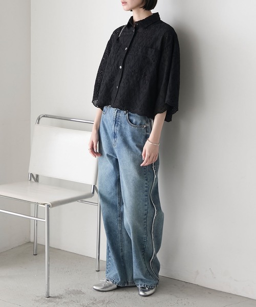 forksy.】スカラップレースシャツブラウス forksy.│MONO-MART