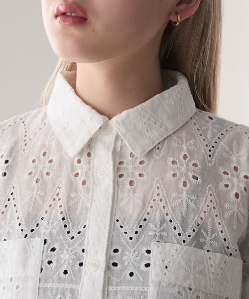 forksy.】スカラップレースシャツブラウス（シャツ/ブラウス）｜forksy