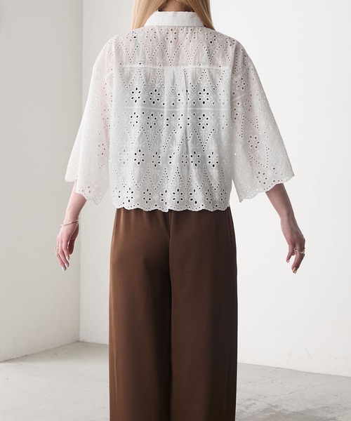 forksy.】スカラップレースシャツブラウス forksy.│MONO-MART