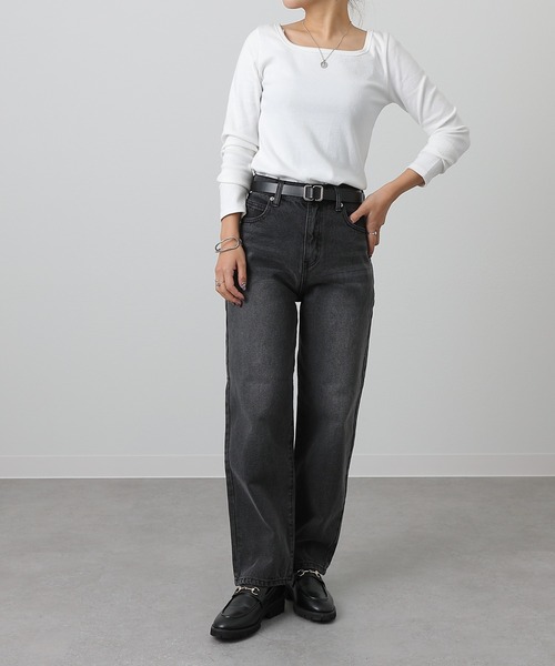 COLONY 2139(コロニートゥーワンスリーナイン)の「ストレートデニムパンツ(デニムパンツ・レディース・サックスブルー/ダークブルー/ブラック/ネイビー/ライトグレー/ブルー・SMALL/MEDIUM/LARGE)」の9枚目の写真