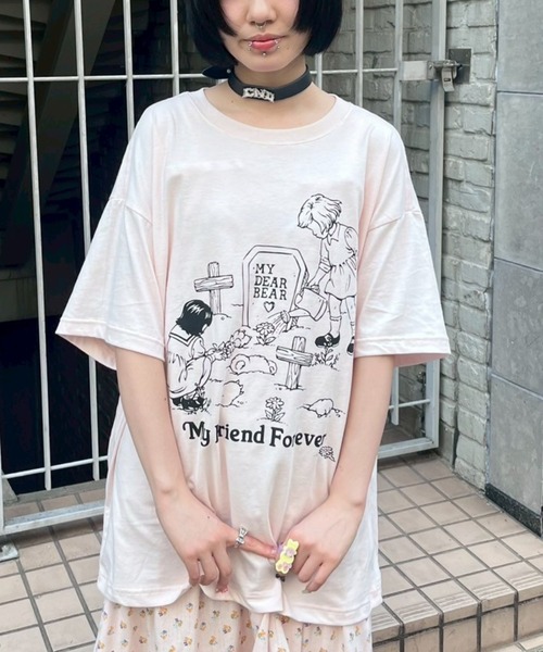 Candy Stripper（キャンディストリッパー）の「MY FRIEND FOREVER BIG Tシャツ（Tシャツ/カットソー・レディース・ブラック/ライトブルー/オフホワイト/ピンク・FREE）」の4枚目の写真