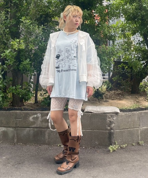 Candy Stripper（キャンディストリッパー）の「MY FRIEND FOREVER BIG Tシャツ（Tシャツ/カットソー・レディース・ブラック/ライトブルー/オフホワイト/ピンク・FREE）」の15枚目の写真