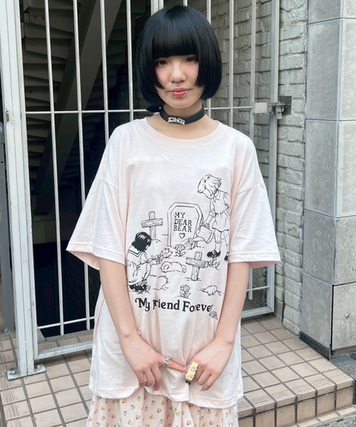 Candy Stripper（キャンディストリッパー）の「MY FRIEND FOREVER BIG Tシャツ（Tシャツ/カットソー・レディース・ブラック/ライトブルー/オフホワイト/ピンク・FREE）」の11枚目の写真