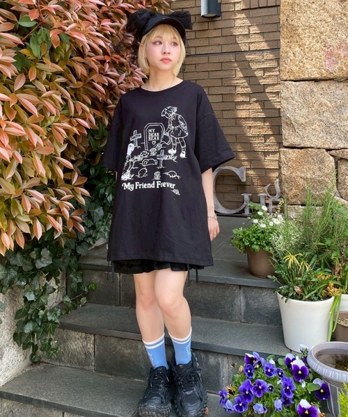CANDY STRIPPER Tシャツワンピース　ブラック キャンディストリッパー Candy Stripper LIVE IN HARMONY SHIRT