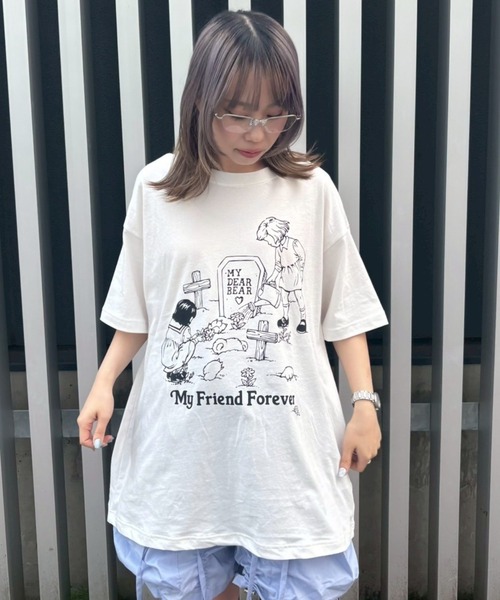 Candy Stripper（キャンディストリッパー）の「MY FRIEND FOREVER BIG Tシャツ（Tシャツ/カットソー・レディース・ブラック/ライトブルー/オフホワイト/ピンク・FREE）」の21枚目の写真