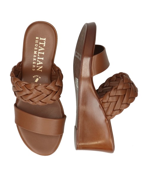 ITALIAN SHOEMAKERS（イタリアンシューメーカー）の「【ITALIAN SHOEMAKERS】イントレチャートウェッジヒールサンダル(952344)（サンダル・レディース・ブラウン/シルバー・35/36/37/38/39）」の9枚目の写真