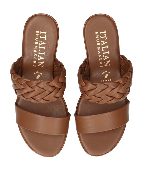 ITALIAN SHOEMAKERS（イタリアンシューメーカー）の「【ITALIAN SHOEMAKERS】イントレチャートウェッジヒールサンダル(952344)（サンダル・レディース・ブラウン/シルバー・35/36/37/38/39）」の8枚目の写真