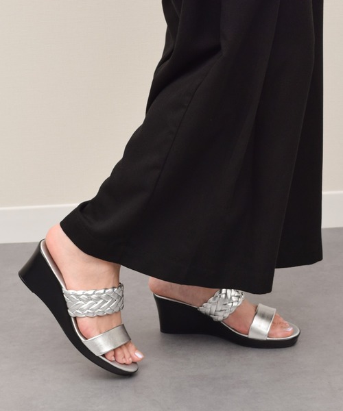 ITALIAN SHOEMAKERS（イタリアンシューメーカー）の「【ITALIAN SHOEMAKERS】イントレチャートウェッジヒールサンダル(952344)（サンダル・レディース・ブラウン/シルバー・35/36/37/38/39）」の11枚目の写真
