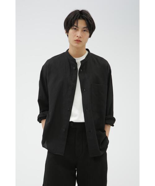 MARGARET HOWELL(マーガレットハウエル)の「DRY WOOL LINEN PLAINWEAVE(シャツ/ブラウス・メンズ・ブラック・MEDIUM/SMALL/LARGE/X-LARGE)」の1枚目の写真