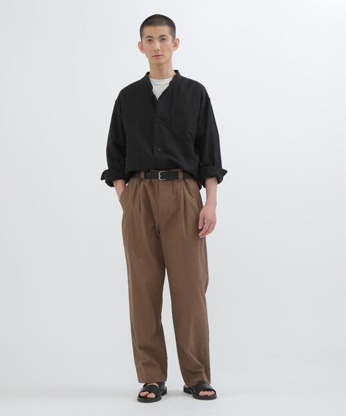 MARGARET HOWELL(マーガレットハウエル)の「DRY WOOL LINEN PLAINWEAVE(シャツ/ブラウス・メンズ・ブラック・MEDIUM/SMALL/LARGE/X-LARGE)」の3枚目の写真